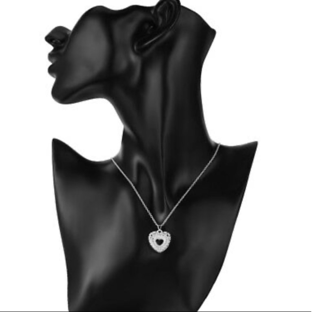 925 Sterling silver charms heart necklace jewelry - Picture 3 of 4